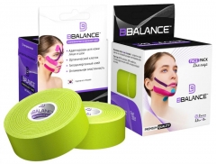 Набор кинезио тейпов для лица BB FACE TAPE™ 2,5 см × 10 м хлопок лайм