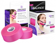 Кинезио тейп для лица BBTape 2,5см x 10 м шелк розовый (FACE PACK ICE)