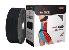 Перфорированный тейп для тела BB LYMPH TAPE™ 5 см × 17 м хлопок черный