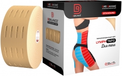 Перфорированный тейп для тела BB LYMPH TAPE™ 7,5 см × 17 м хлопок бежевый