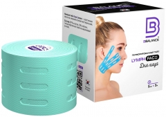 Перфорированный тейп для лица BB LYMPH FACE™ 5 см × 5 м хлопок мята