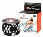 Тейп кинезио BBTape 5см x 5м черепа черный