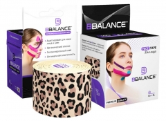 Кинезио тейп для лица BB FACE TAPE™ 5 см × 5 м хлопок леопард