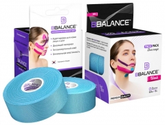 Кинезио тейп для лица BBTape 2,5см x 10 м шелк голубой (FACE PACK ICE)